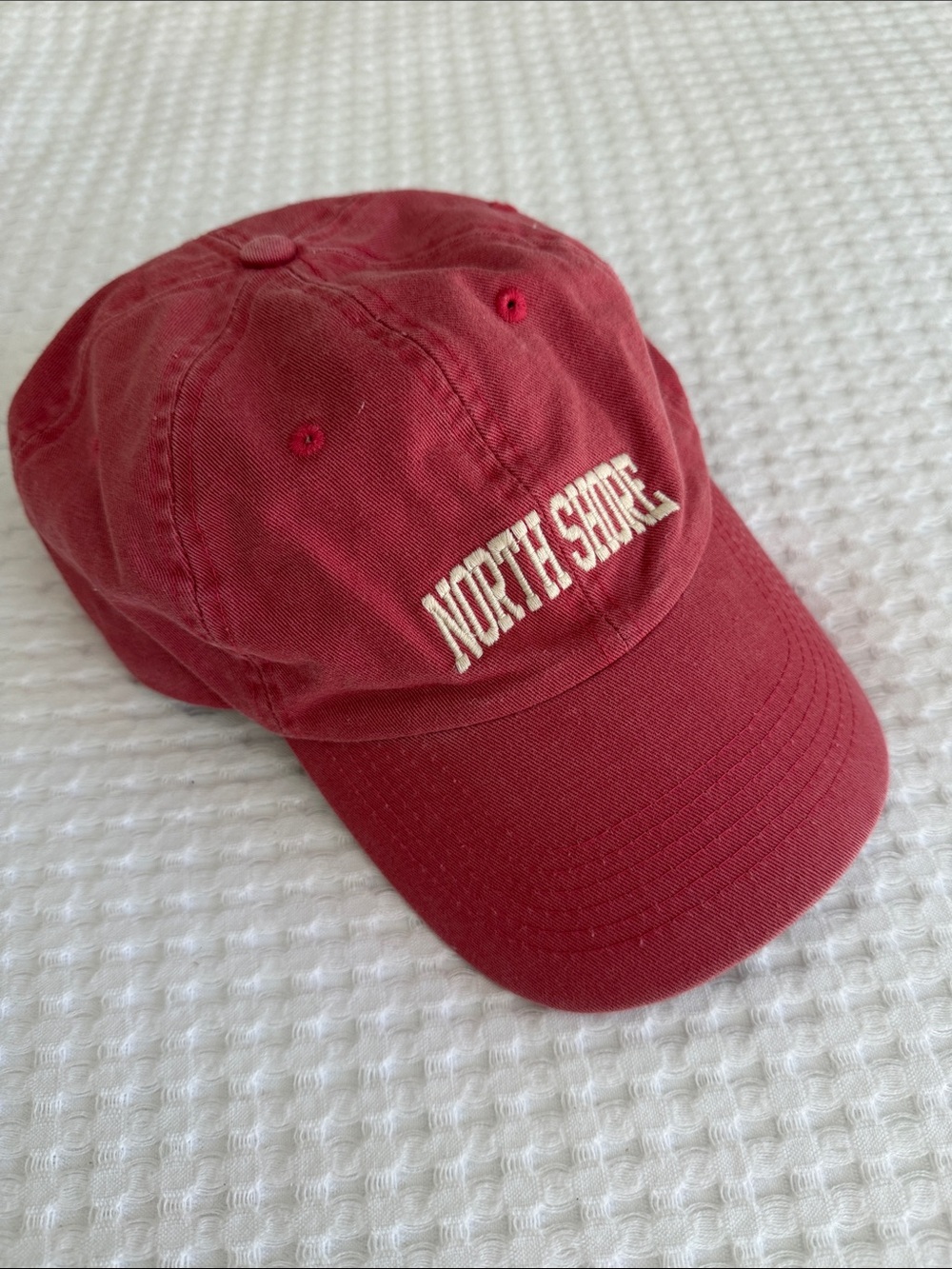 Brandy Melville North Shore Cap in Burgundy with White Embroidery